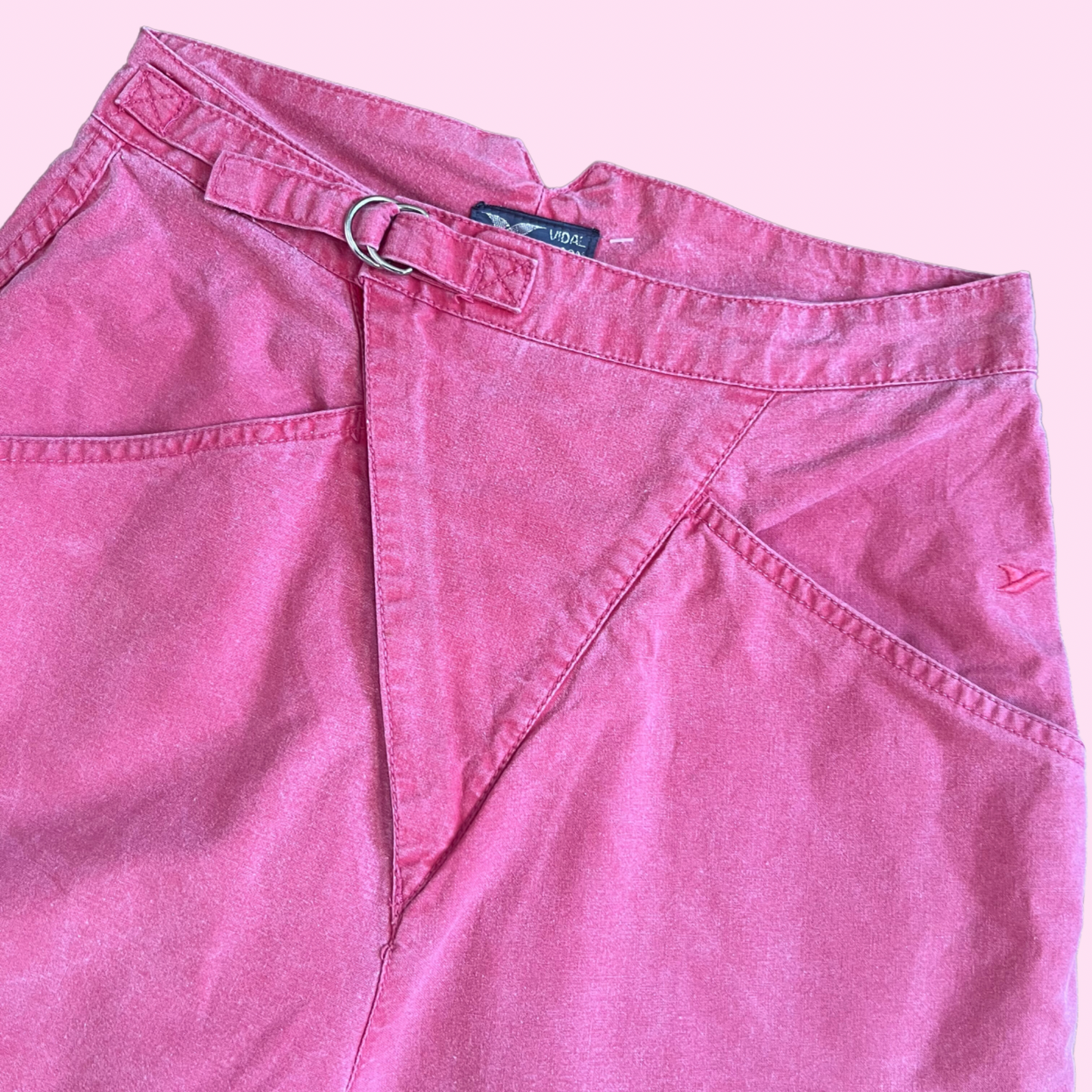 1980s red Jeans, by Vidal Sassoon, size 8