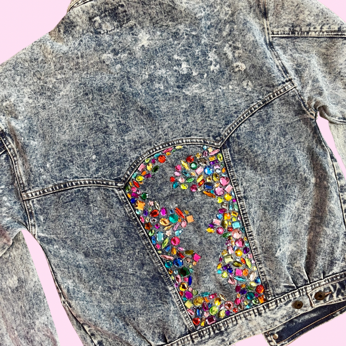 Reworked 1980s denim jacket, by Lotto, size 12/14