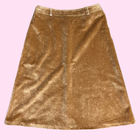 1970s Golden velvet skirt, by Lapidus, size 12