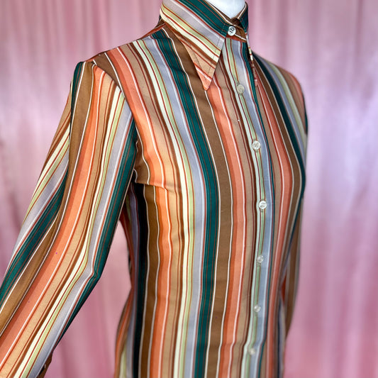 1970s Striped blouse, by Queen Casuals, size 8