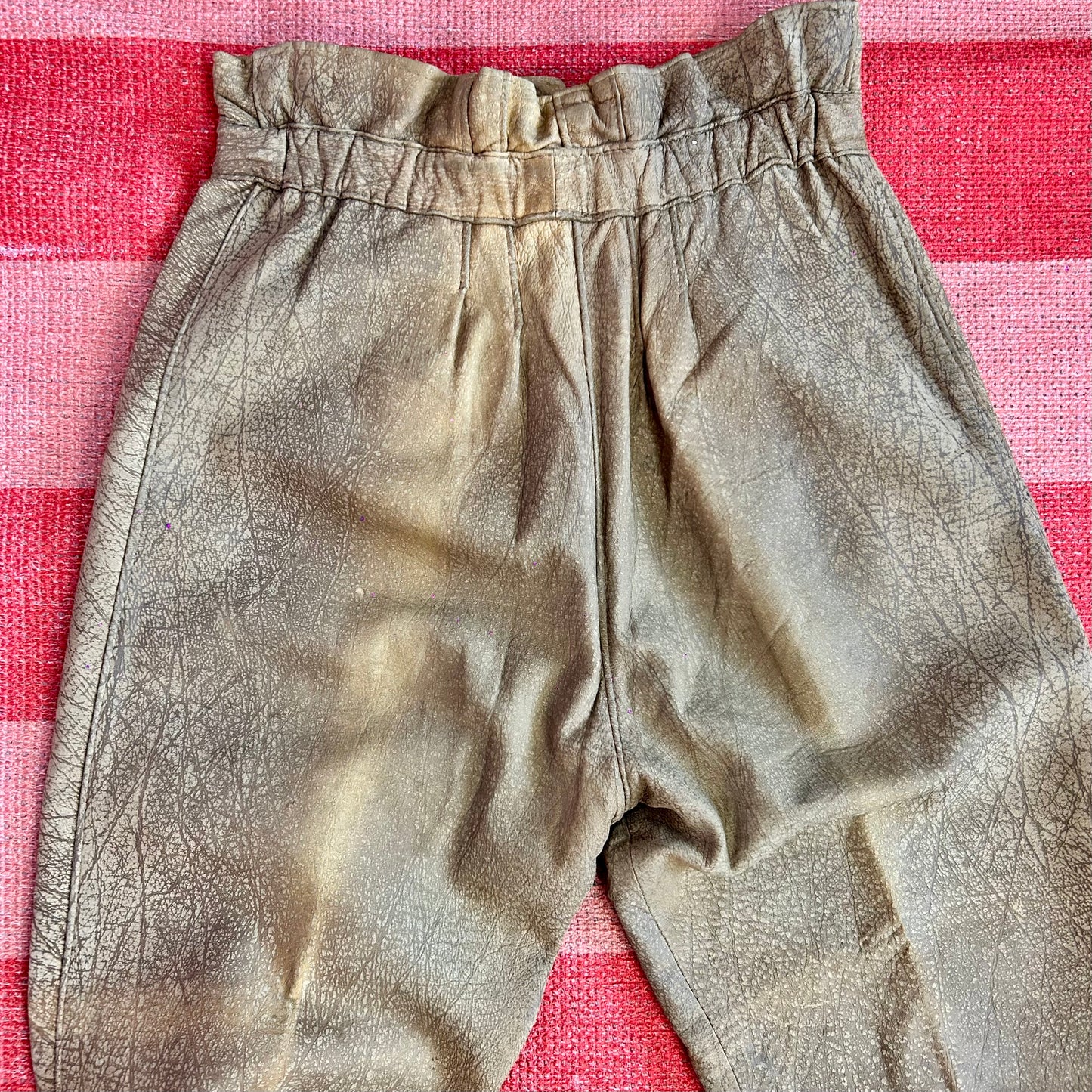 1980s Brown leather trousers, unbranded, size 8