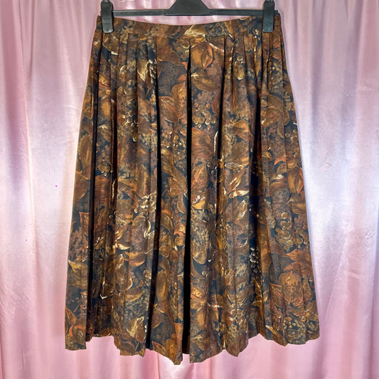 1980s Brown pleated culottes, by Edith B, size 14