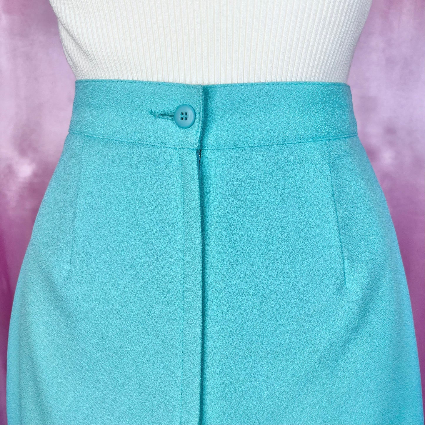 1990s Turquoise mini skirt, by Kit, size 8