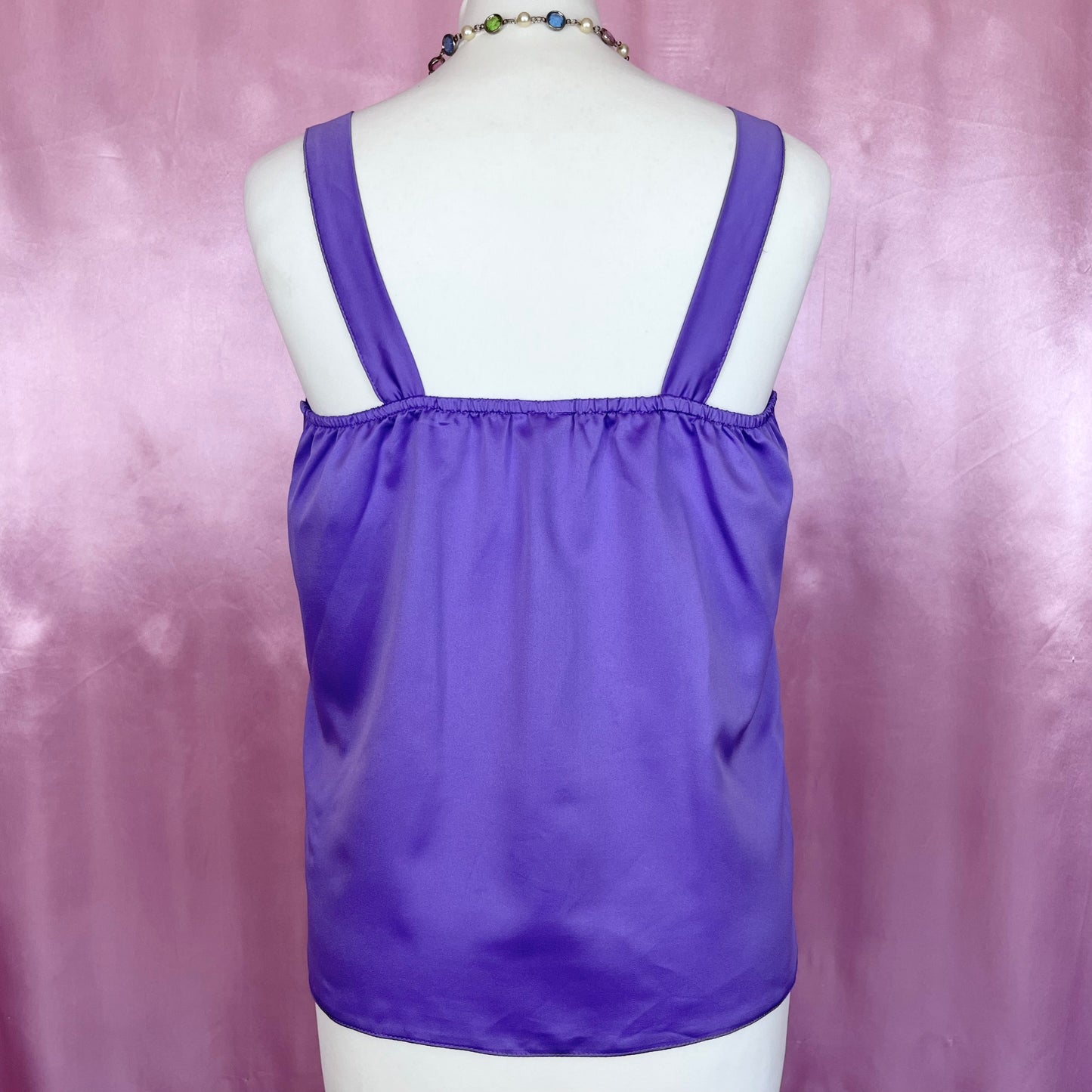 1980s Purple vest top, by Miss Astor, size 8/10