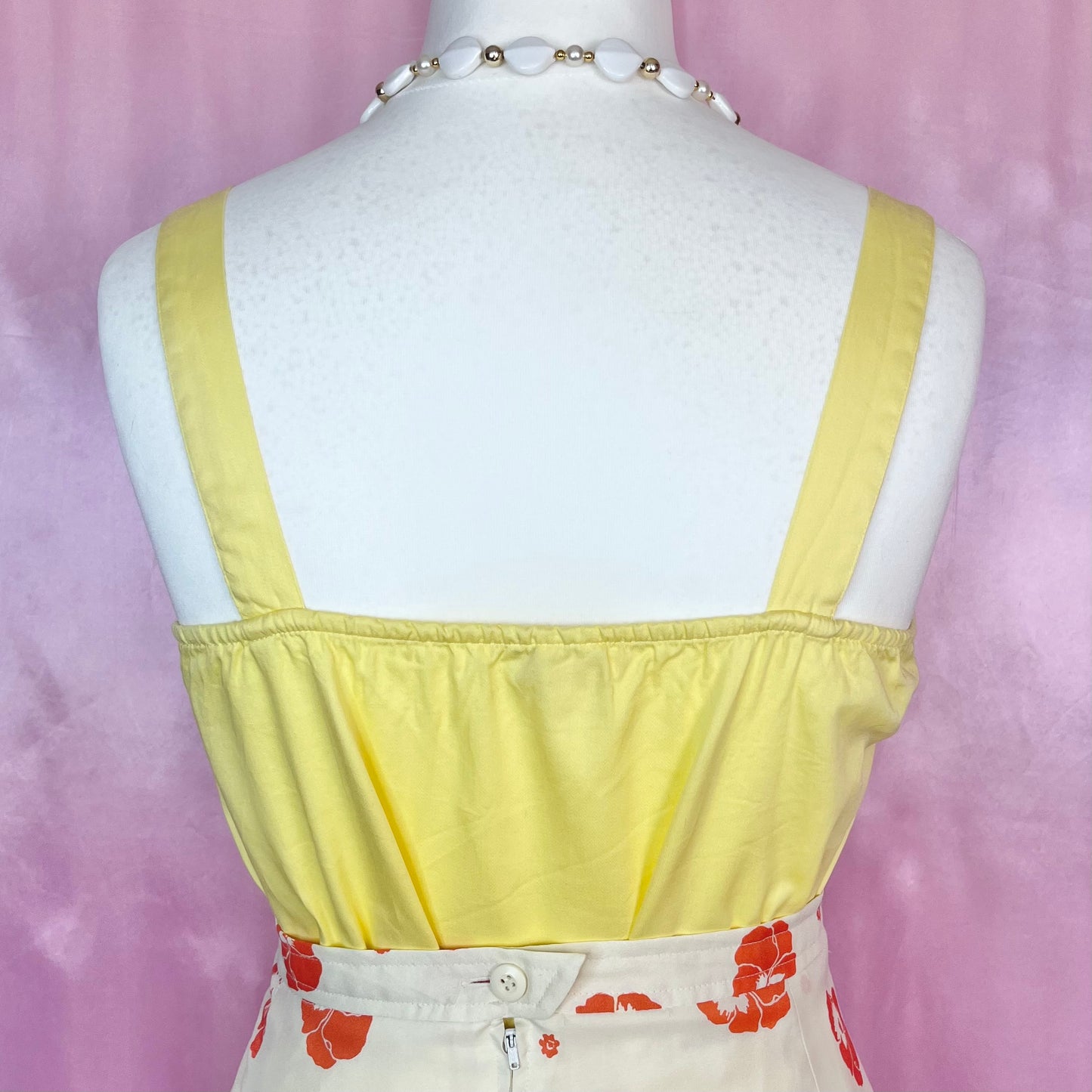 1980s Yellow vest top, by Miss Astor, size 12