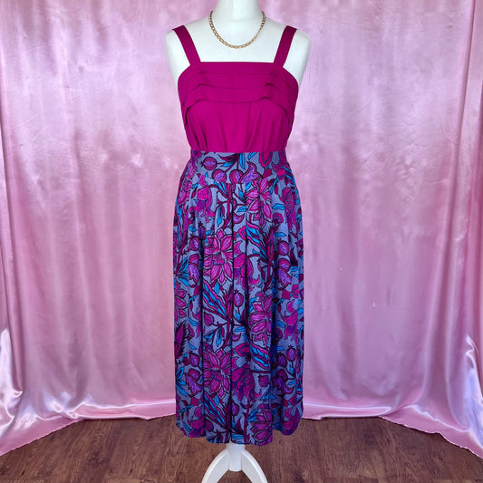 1990s Floral viscose midaxi skirt, by BHS, size 8