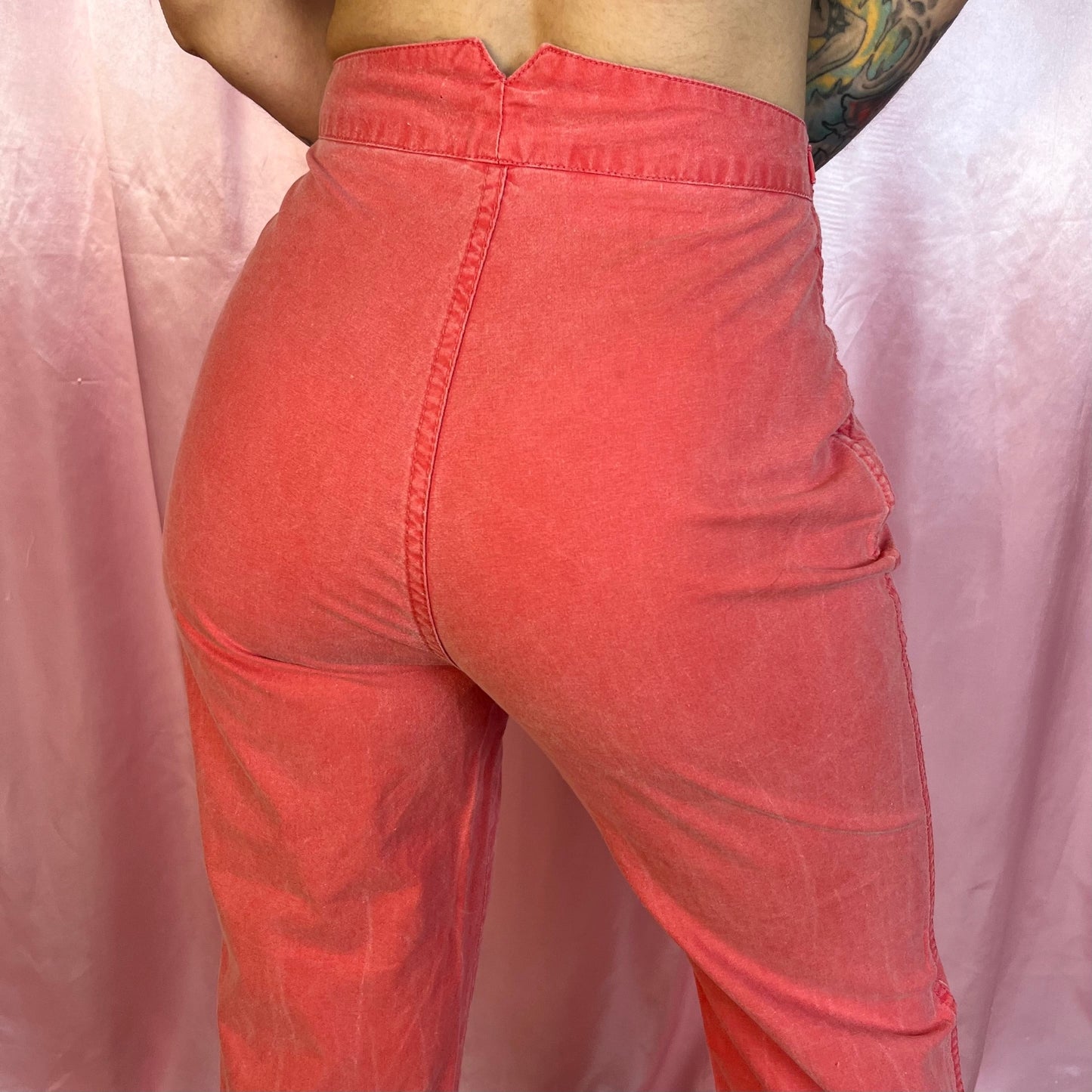 1980s red Jeans, by Vidal Sassoon, size 8