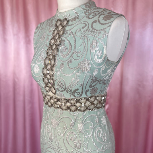 1960s Shimmery Lurex maxi, by Mary Nash, size 8