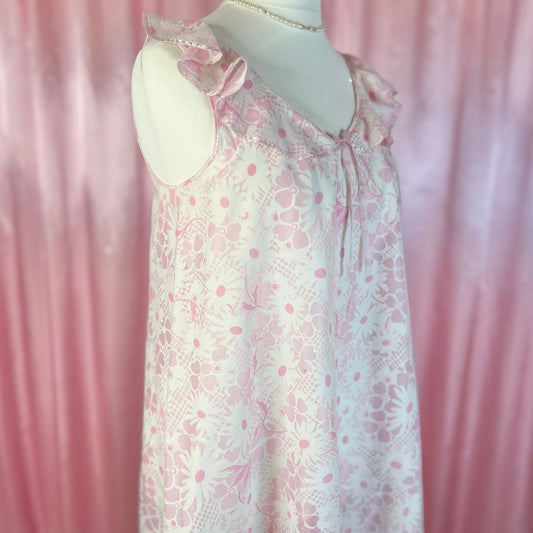 1960s Pink floral nightgown, by St Michael, size 12