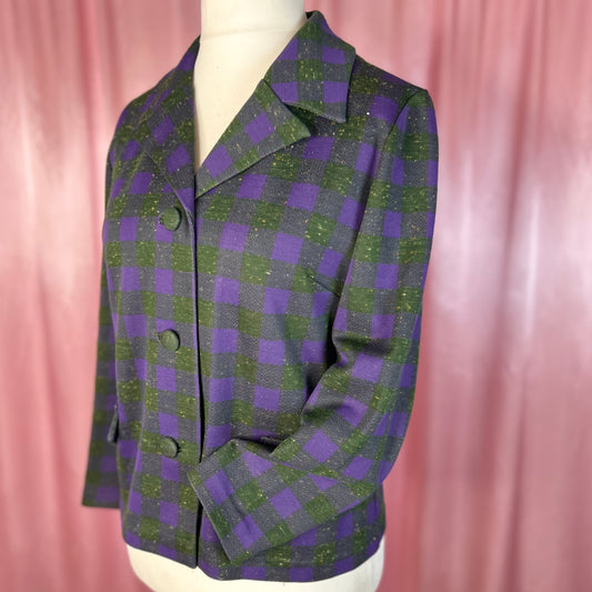 1970s Purple & Green jacket, by Gordon Wyatt, size 14