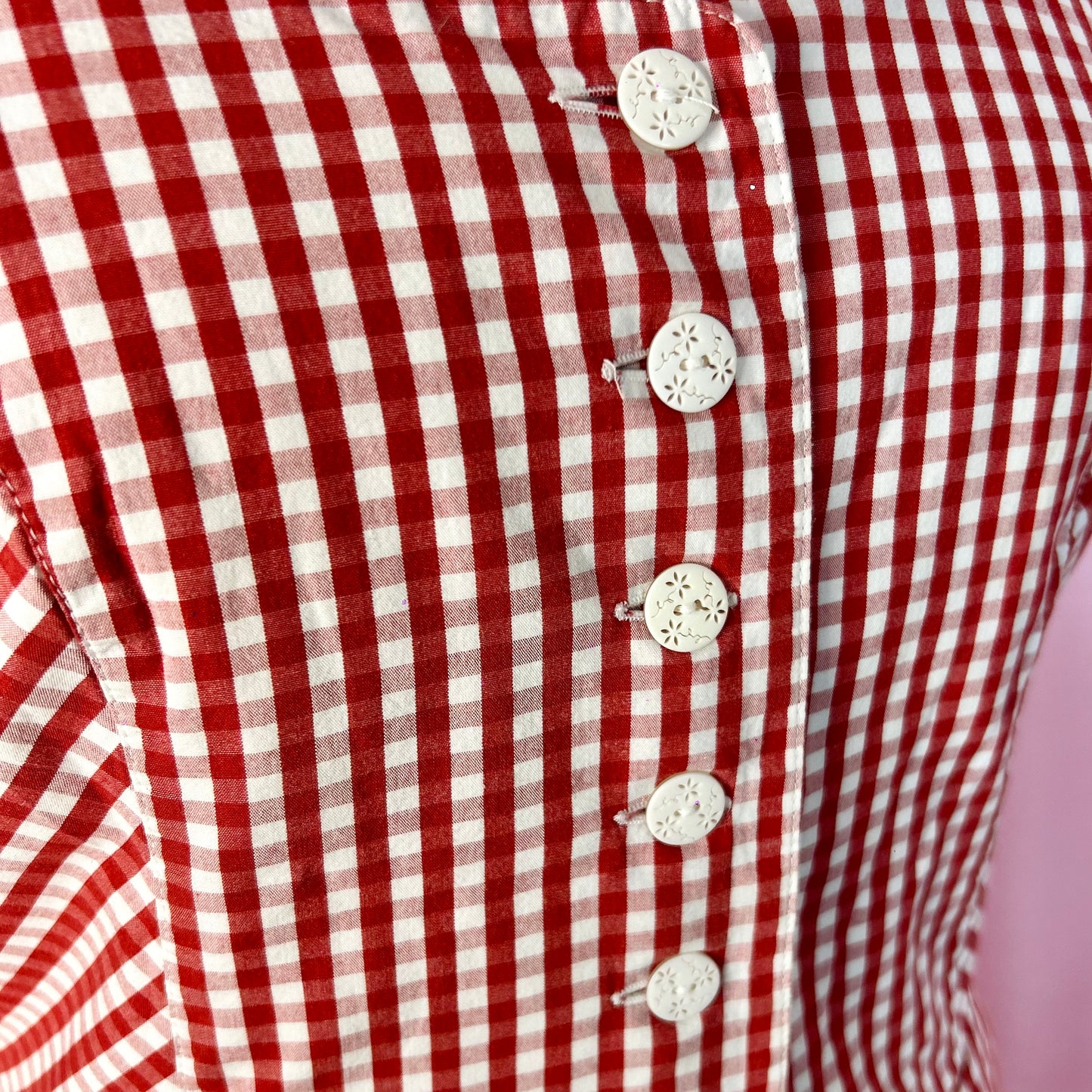 1980s Red gingham dress, by Country Line, size 14