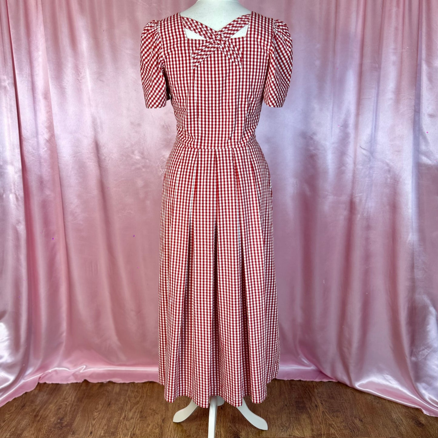1980s Red gingham dress, by Country Line, size 14