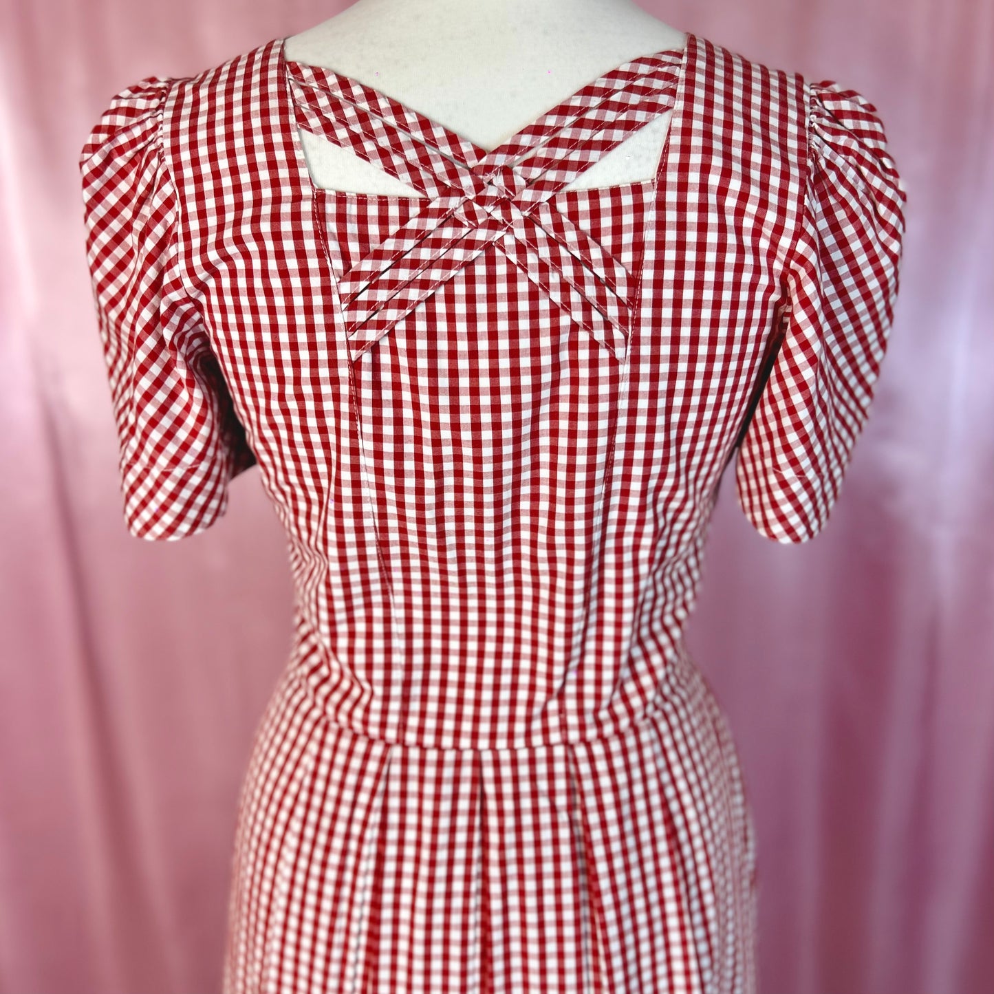1980s Red gingham dress, by Country Line, size 14
