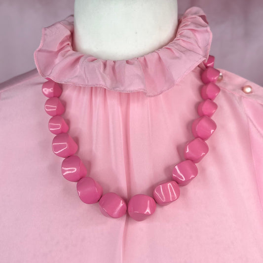 1980s Chunky Pink statement necklace