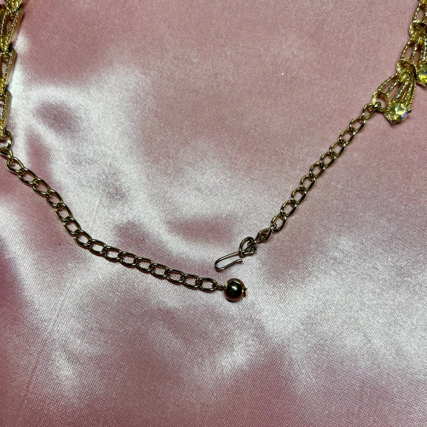 1980s Gold AB diamanté necklace