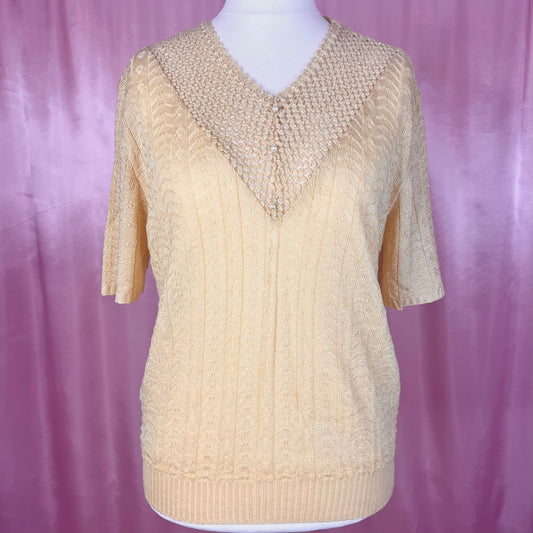 1980s Yellow jumper, by Littlewoods, size 14