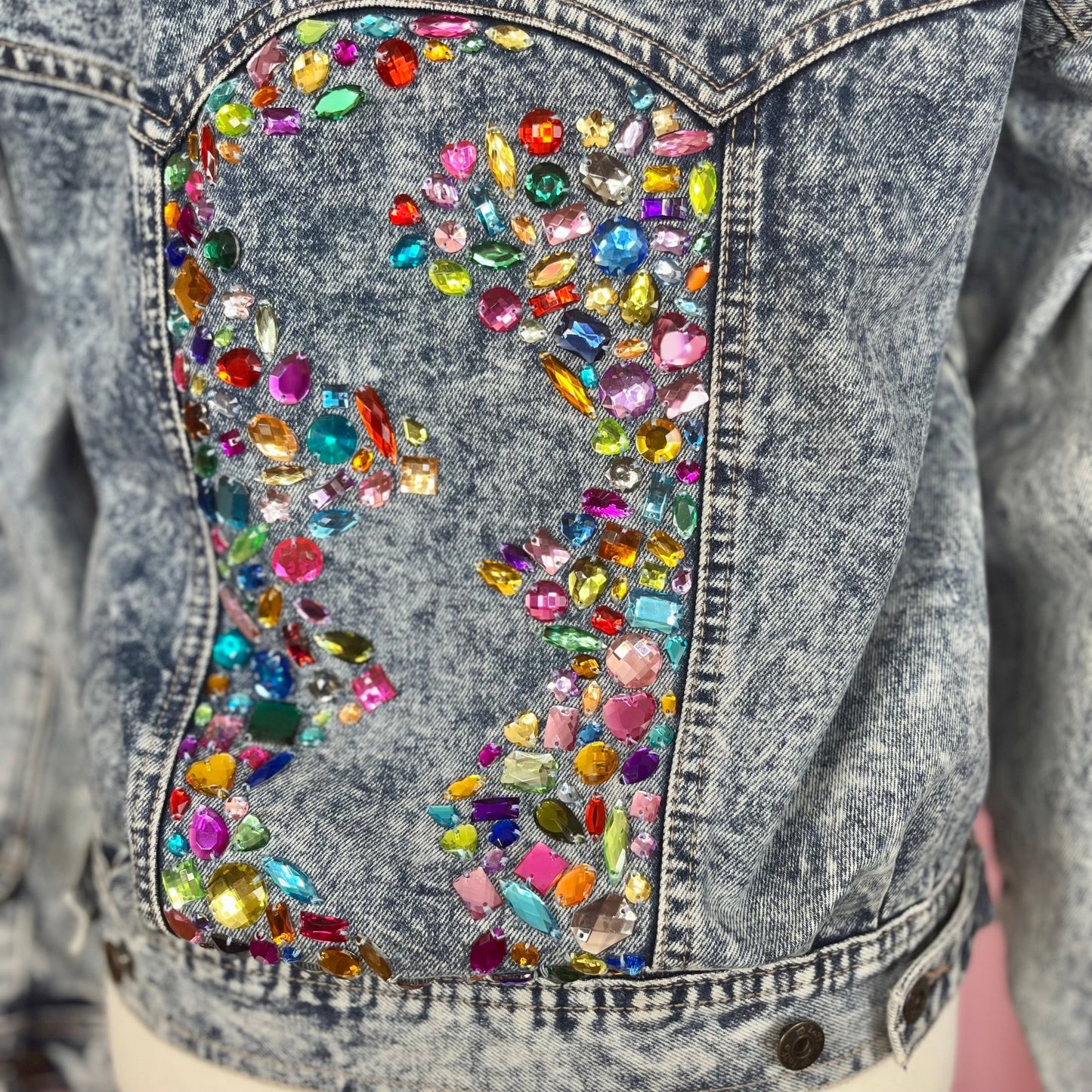 Reworked 1980s denim jacket, by Lotto, size 12/14
