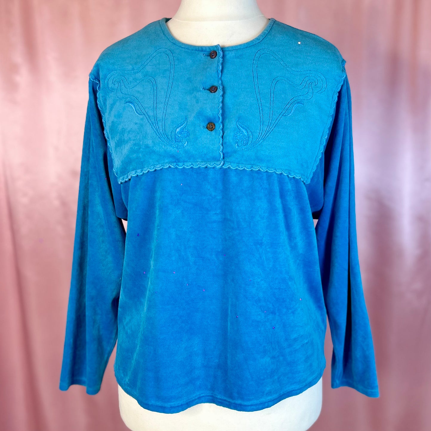 1980s Turquoise jumper, by Uccetto Exquisit, size 14