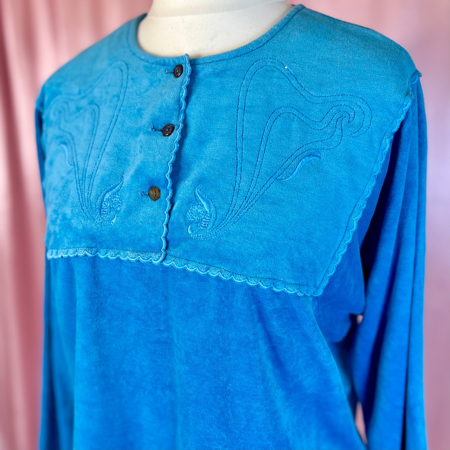 1980s Turquoise jumper, by Uccetto Exquisit, size 14