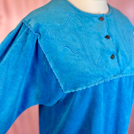 1980s Turquoise jumper, by Uccetto Exquisit, size 14