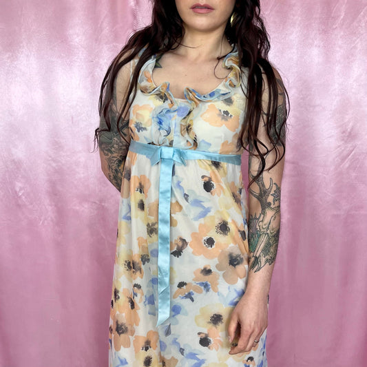 1960s Floral nightgown, by St Michael, size 6/8