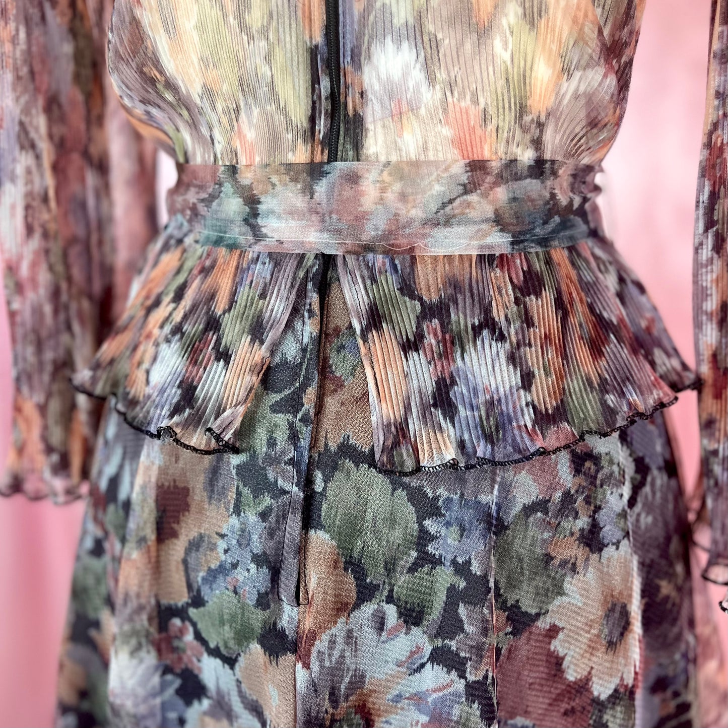 1970s Sheer floral dress, by Karida, size 6