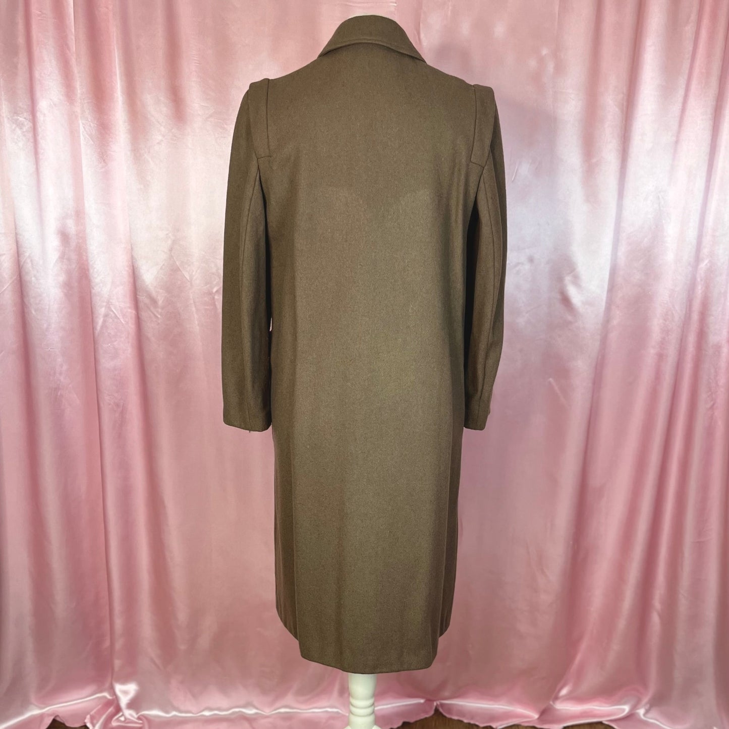1980s long Brown coat, unbranded, size 14