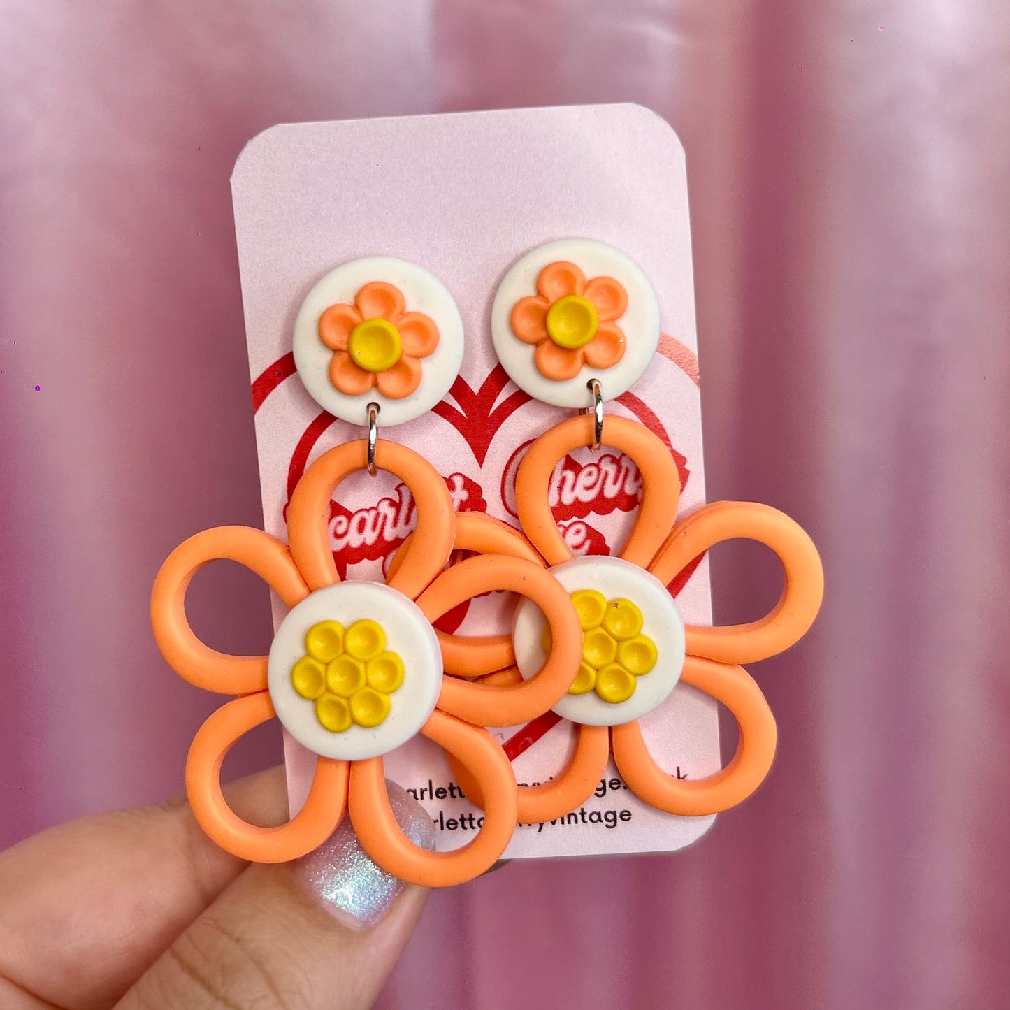 Handmade statement daisy earrings