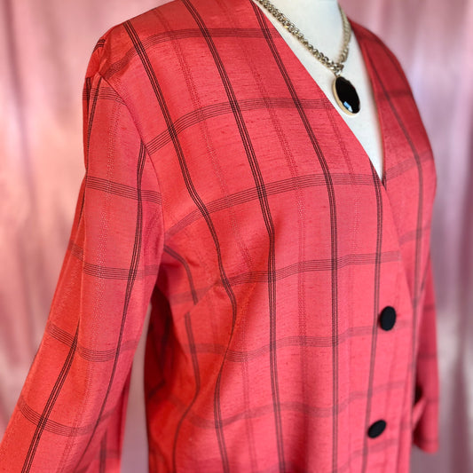 1990s Red lightweight jacket, by Essence, size 20