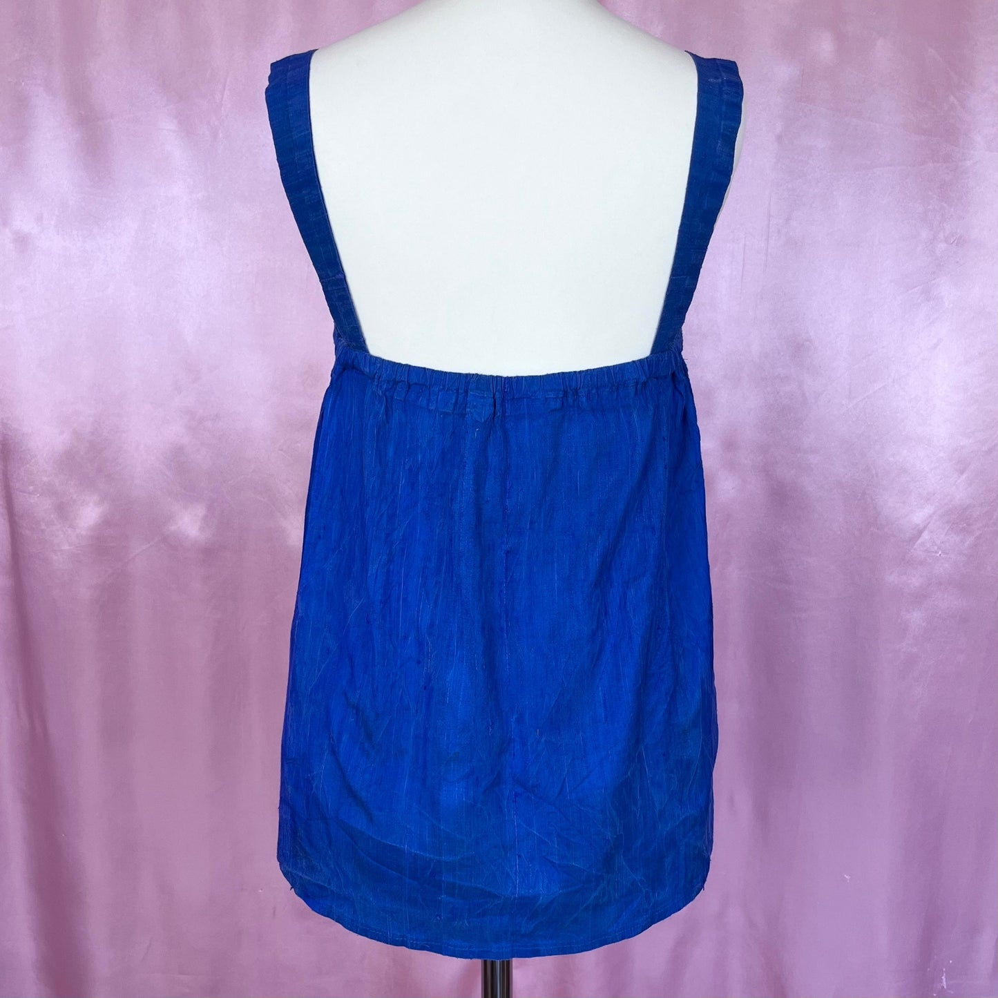 1980s Royal Blue silk top, by Nadine M, size 8/10