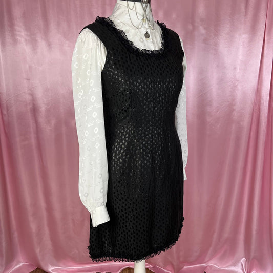 1990s Polka dot mini dress, unbranded, Size 10/12