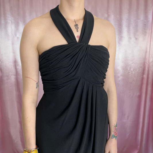 1980s backless evening dress, by John Charles, size 10