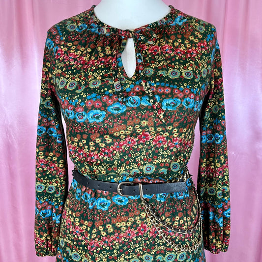 1960s floral jersey dress, by St Michael, size 12