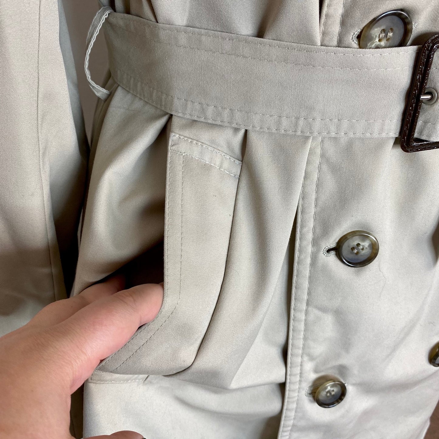1980s Beige trench coat, by St Michael, size 20