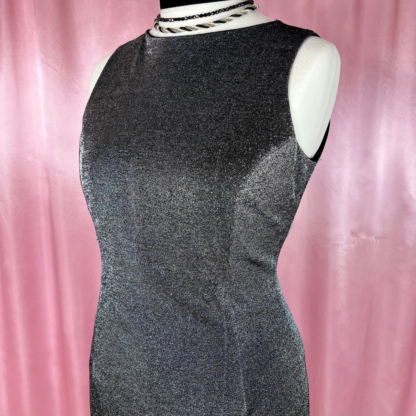 1990s Black sparkly dress, by Berketex, size 14