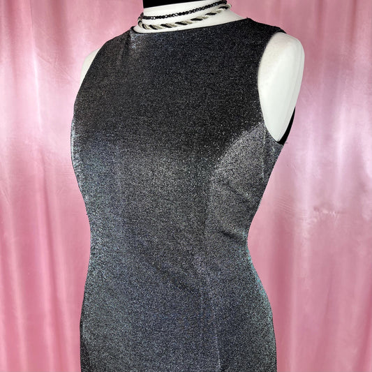 1990s Black sparkly dress, by Berketex, size 14