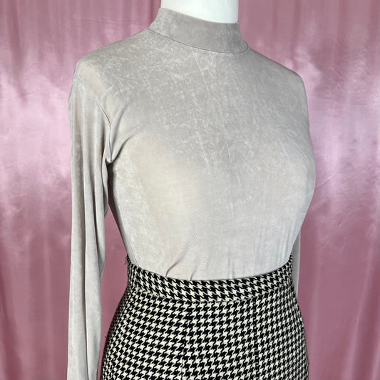 1990s slinky Silver mock neck, by Molder, size 14