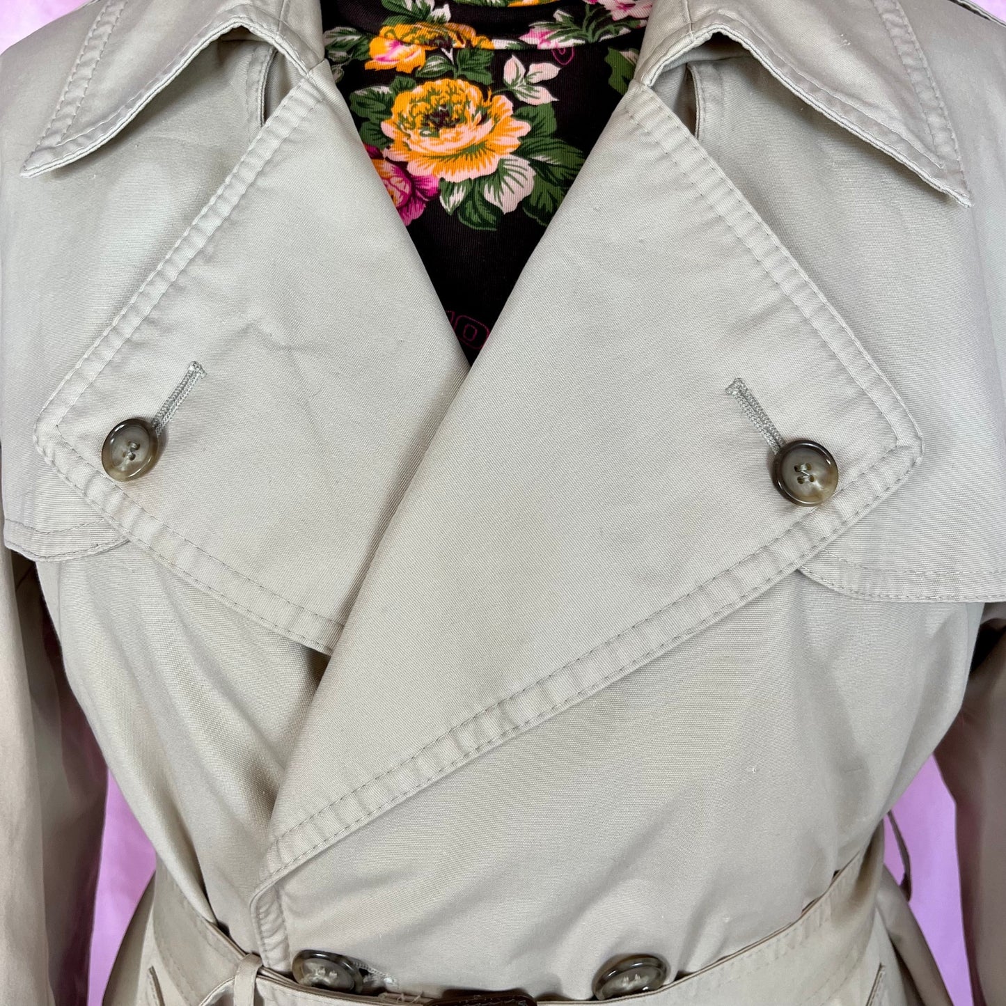 1980s Beige trench coat, by St Michael, size 20