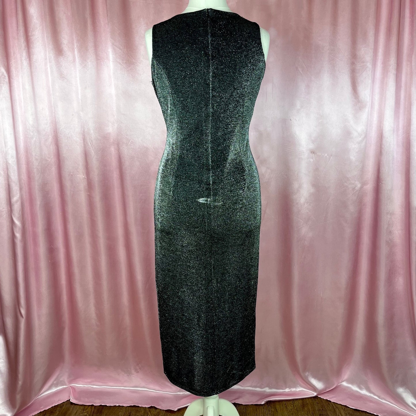 1990s Black sparkly dress, by Berketex, size 14