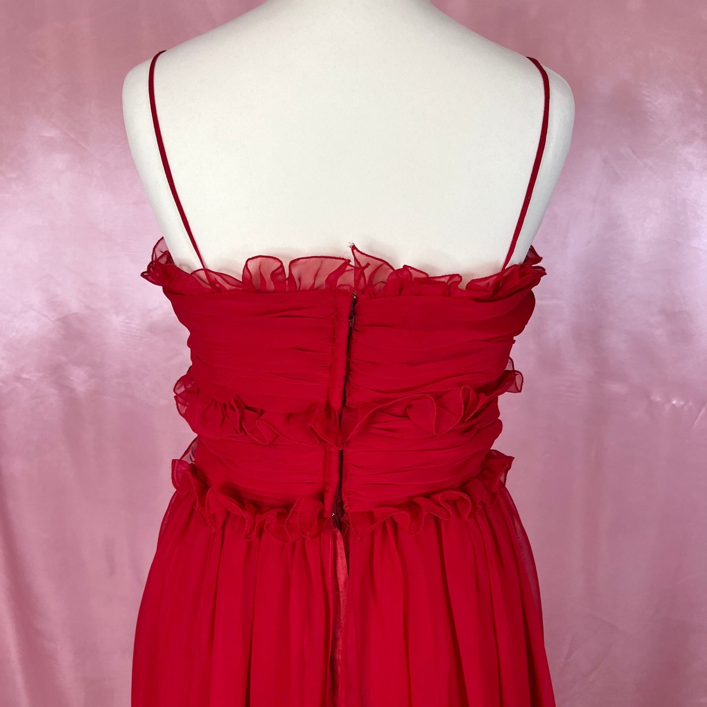 1980s Red evening dress, by Jean Varon, size 6