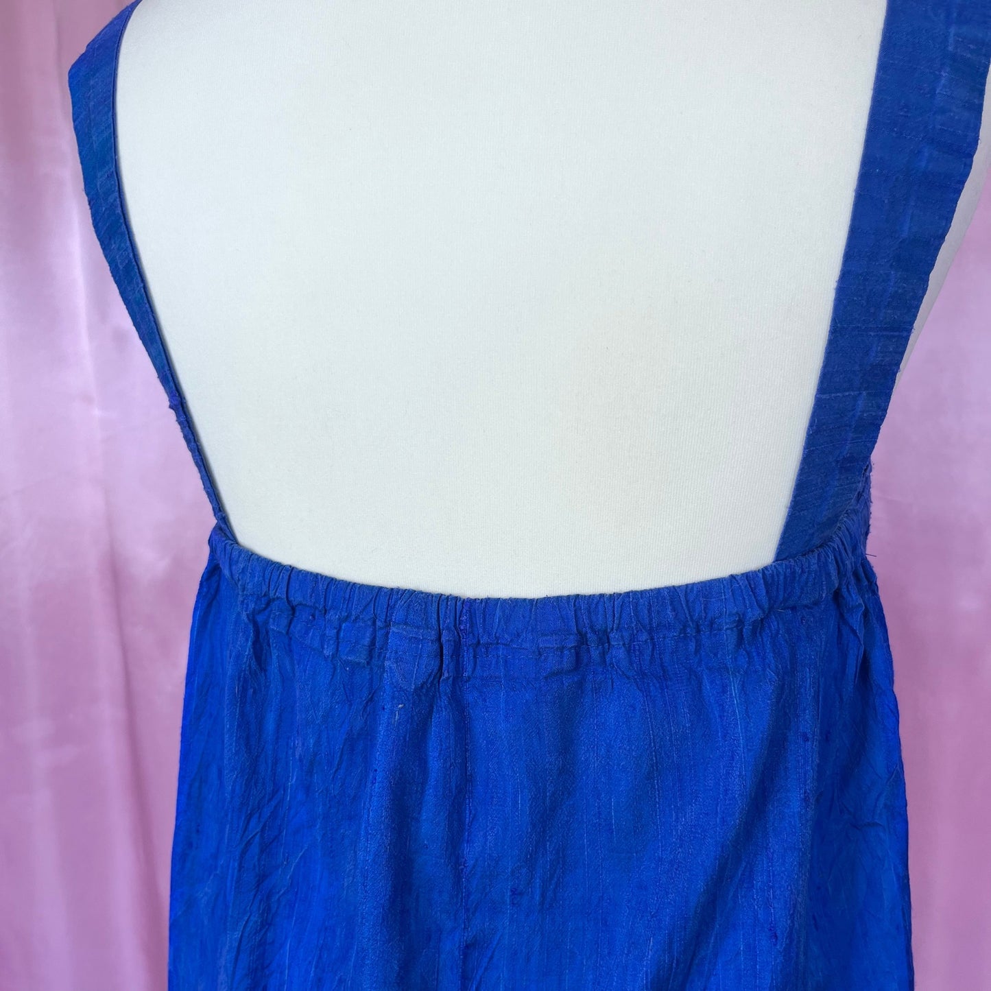 1980s Royal Blue silk top, by Nadine M, size 8/10