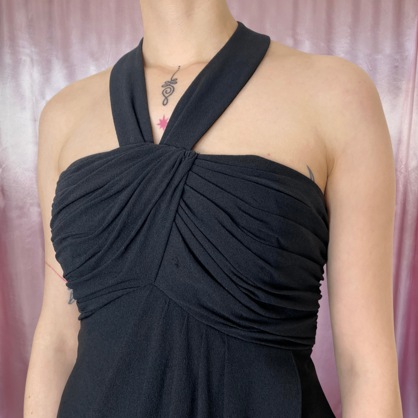 1980s backless evening dress, by John Charles, size 10