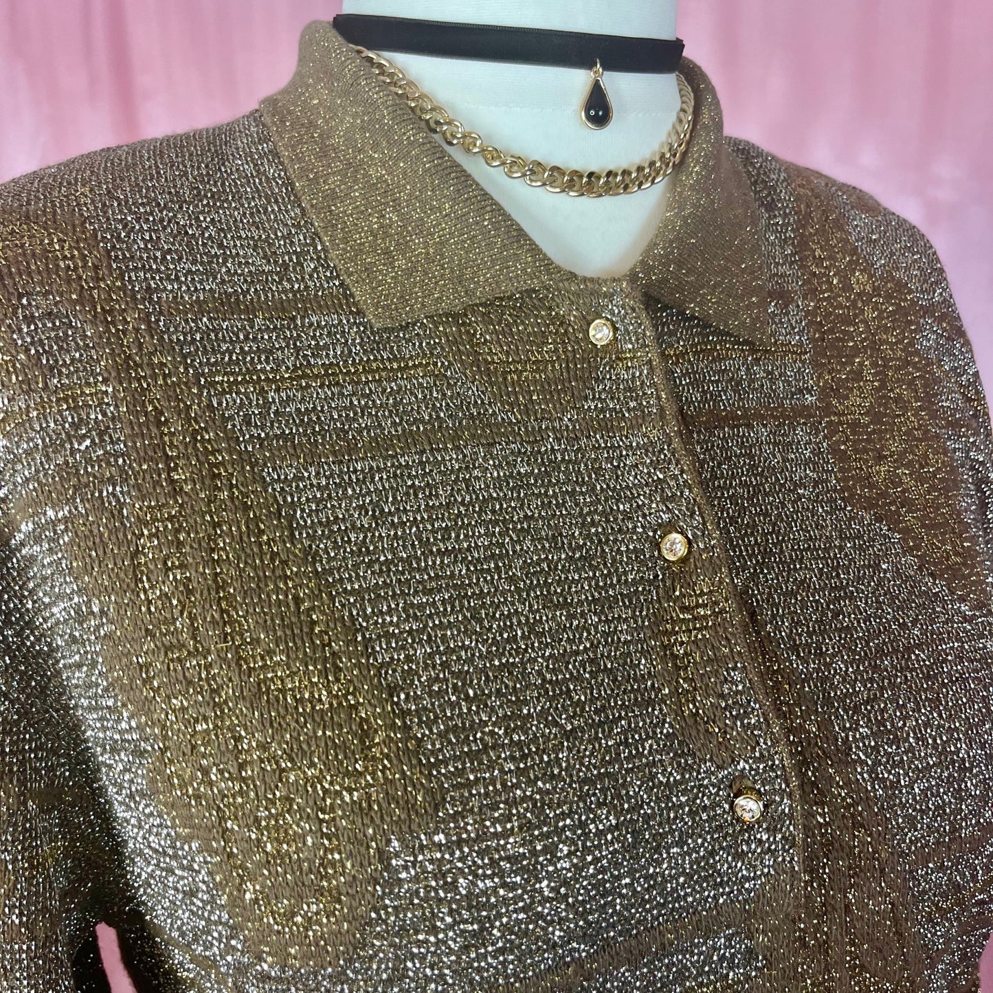 1980s Brown sparkly jumper, by Diana Bentalls, size 12