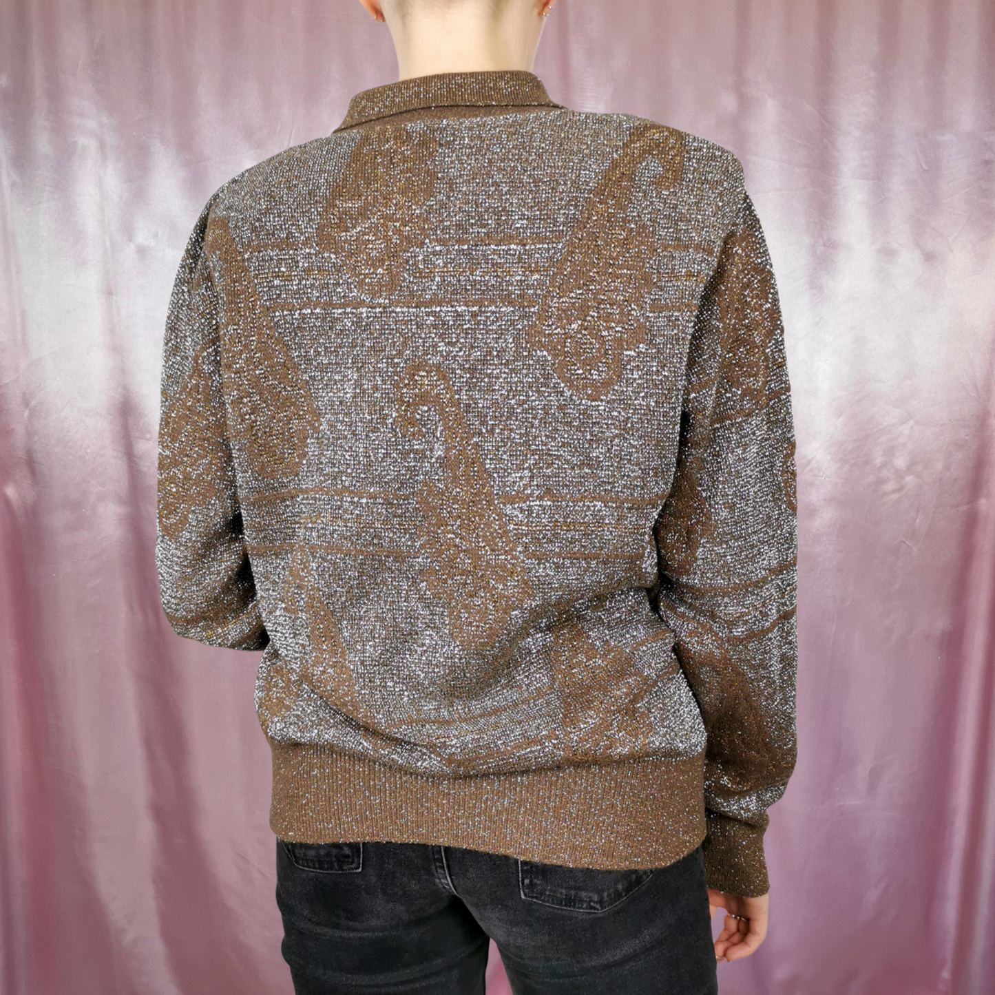 1980s Brown sparkly jumper, by Diana Bentalls, size 12