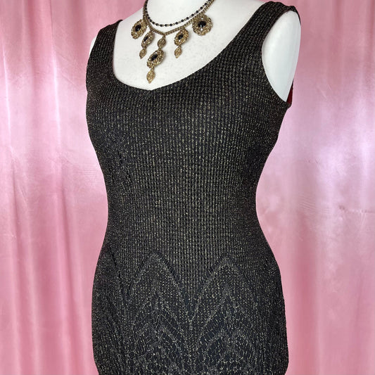 1990s Black Crochet dress, by Dorothy Perkins, size 12