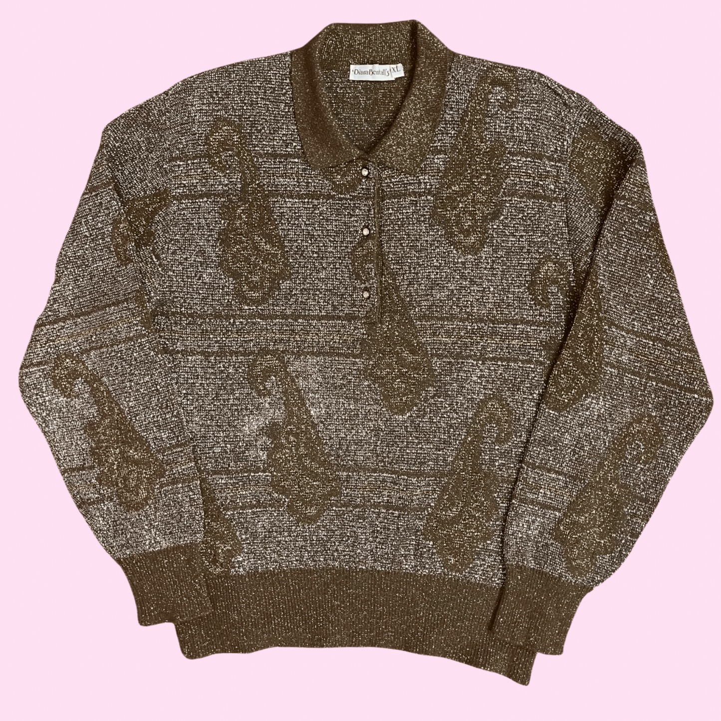 1980s Brown sparkly jumper, by Diana Bentalls, size 12