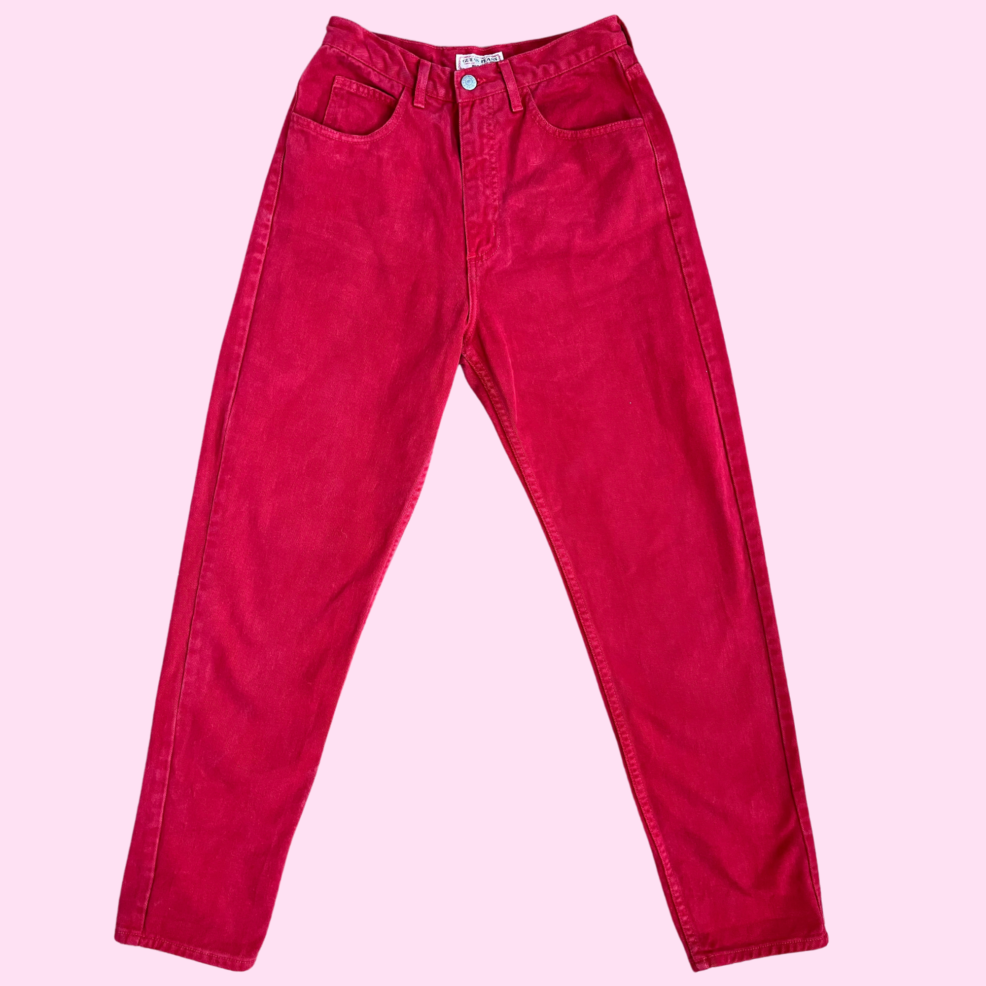 1980s Red mom jeans, by Guess, size 10