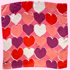1980s Silky heart print scarf