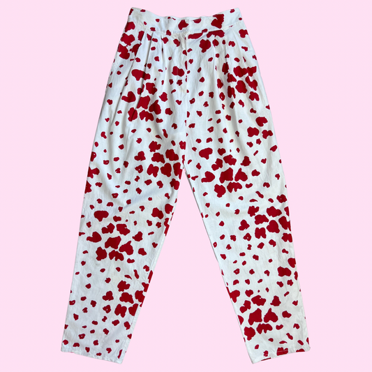 1980s Red & White trousers, handmade, size 10/2