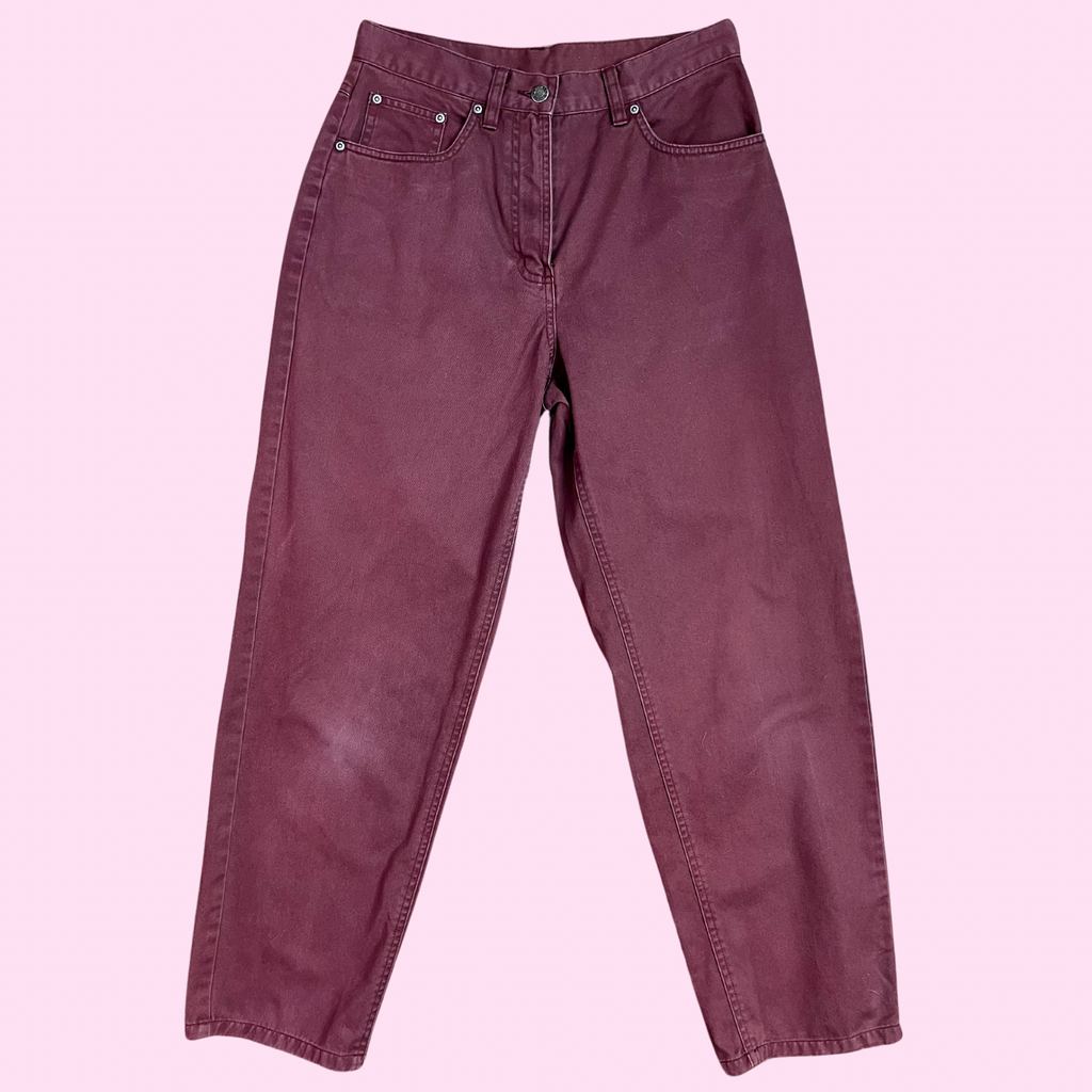1980s Maroon Mom jeans, by LL Bean, size 10